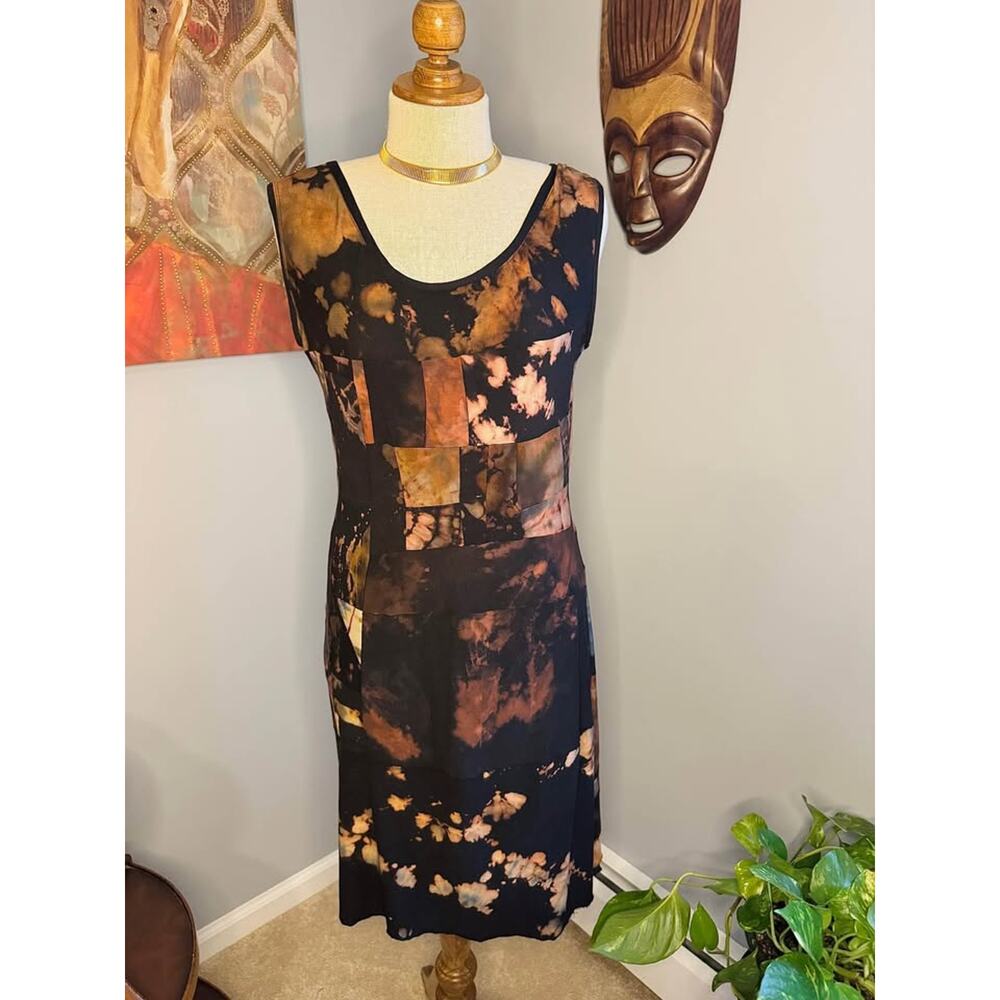 Handmade Organic Bamboo Reverse Tie Dye Patchwork Dress by Jeorjia Shea